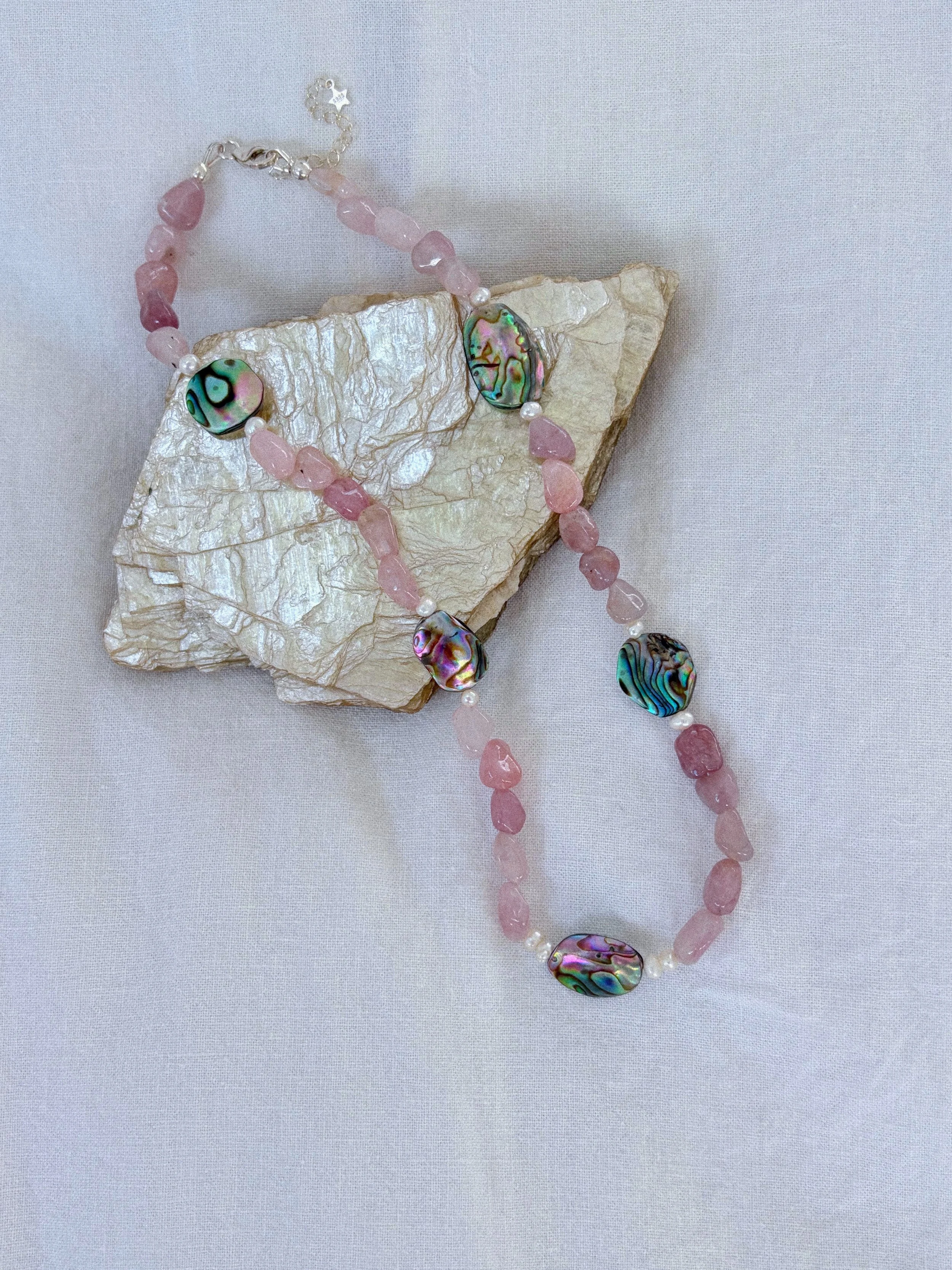 Rose Quartz & Abalone Shell
