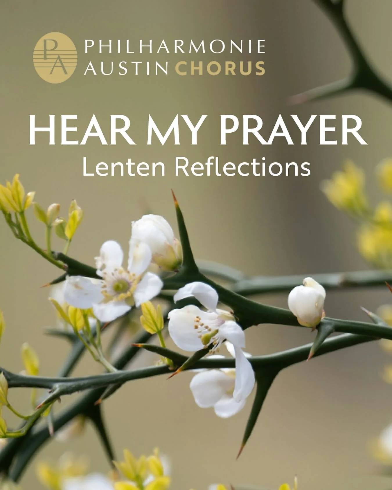 Our wonderful Philharmonie Austin Chorus under the direction of Mark Dupere will be presenting &ldquo;Hear my Prayer,&rdquo; Lenton Reflections on Friday, March 27th at 7:30 pm at St. Paul Lutheran Church located at 3501 Red River St in Austin, TX. 
