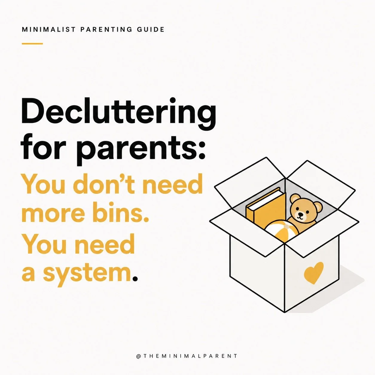 You can&rsquo;t organize your way out of too much stuff.
Start here &rarr; link in bio #minimalistparenting #theminimalparent #simpleliving #declutter #toydecluttter #minimalist