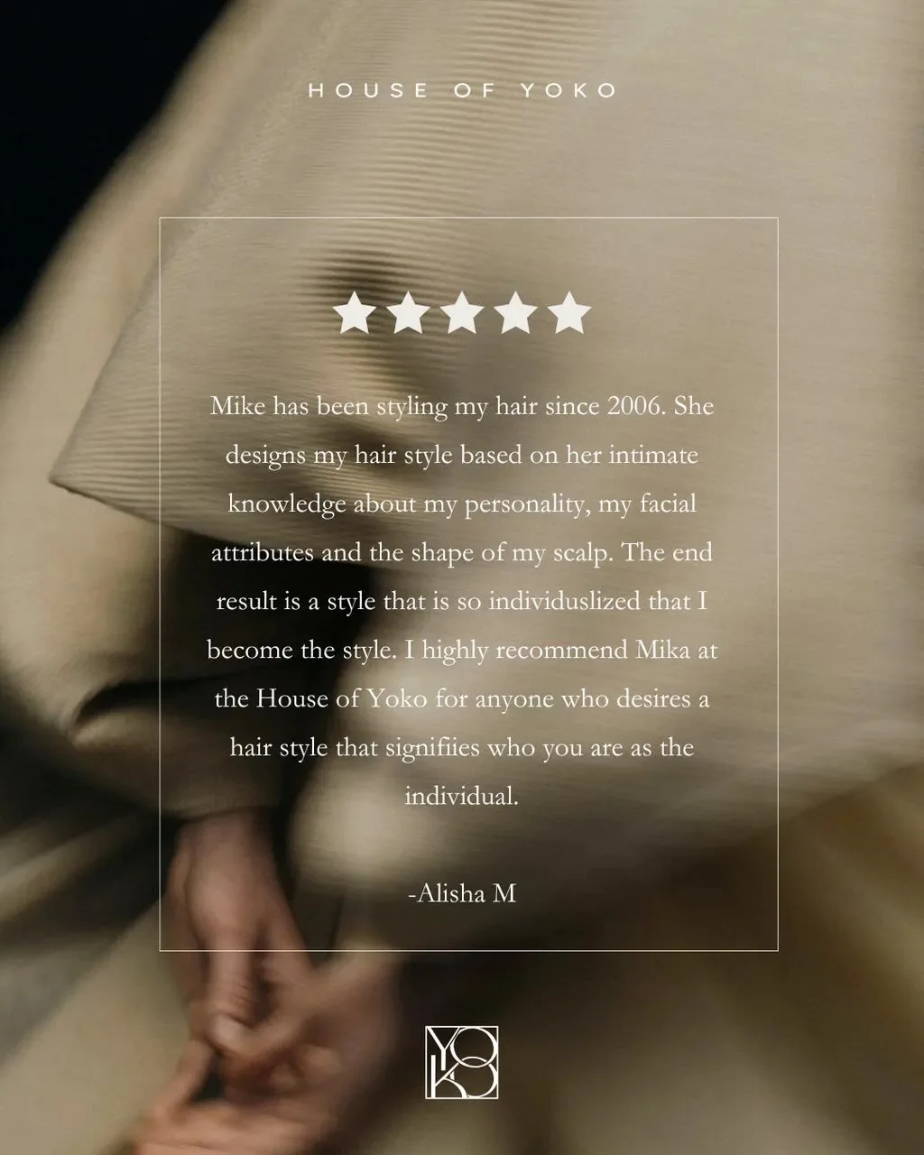 A style isn&rsquo;t imposed, it&rsquo;s revealed.

These words from our client speak to what guides our work: deep listening, long-term understanding, and creating hair that reflects the individual, not a trend.