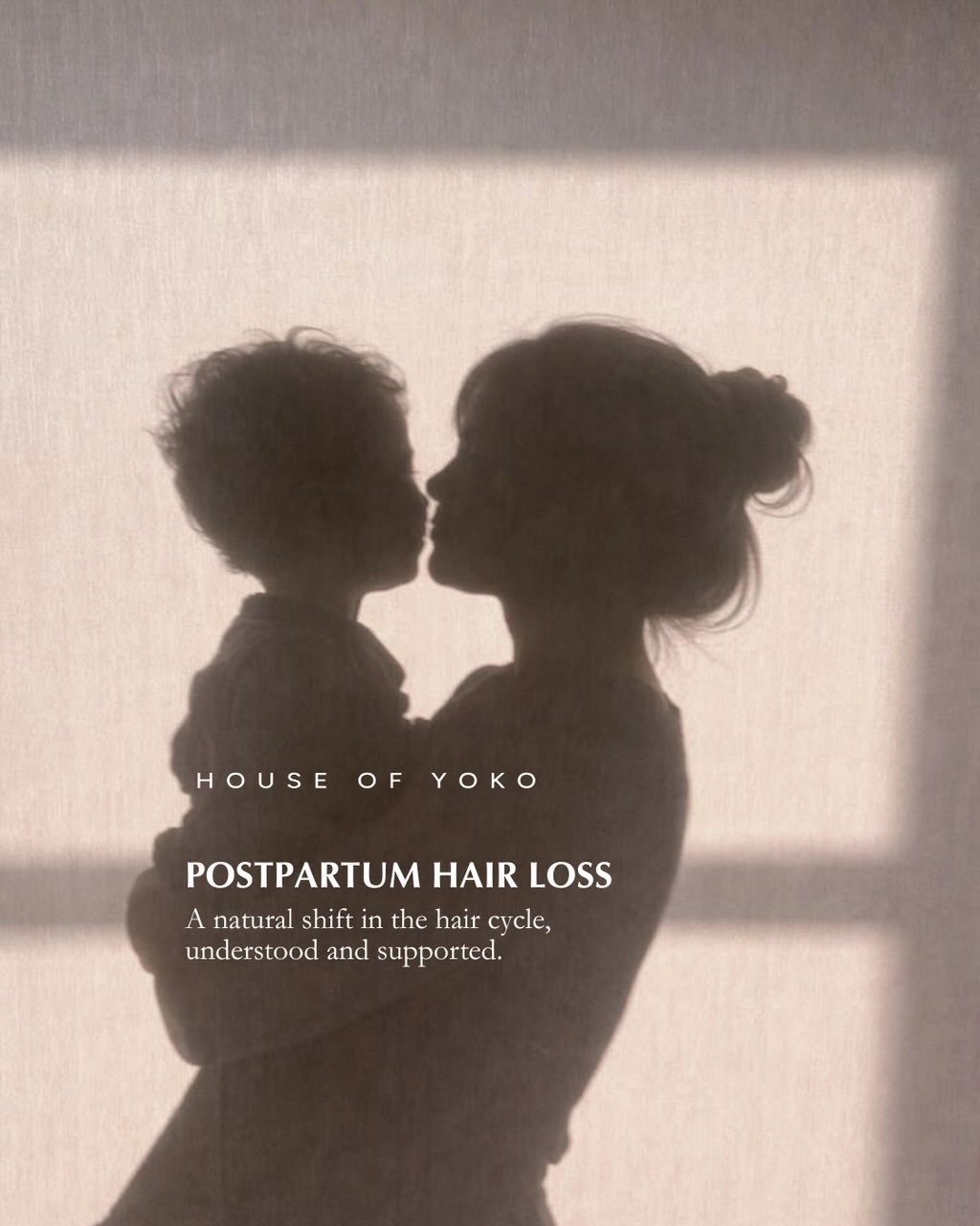 Postpartum hair loss is a natural part of the hair cycle.

During pregnancy, elevated estrogen prolongs the growth phase, leaving hair fuller and more resilient. After childbirth, a rapid decline in estrogen signals more follicles to enter the sheddi