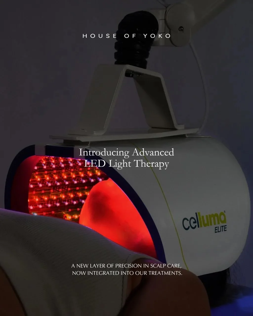 At House of Yoko, our approach to hair and scalp care continues to evolve with intention.

We are proud to introduce a Class II FDA-cleared LED Low Level Light Therapy, a clinically validated technology that supports hair restoration, skin health, an