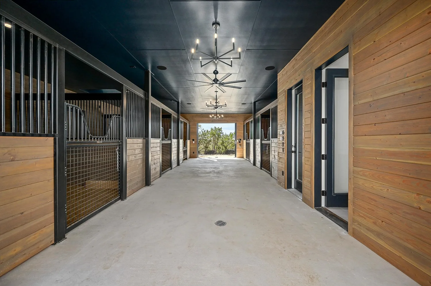 Inside the horse barn