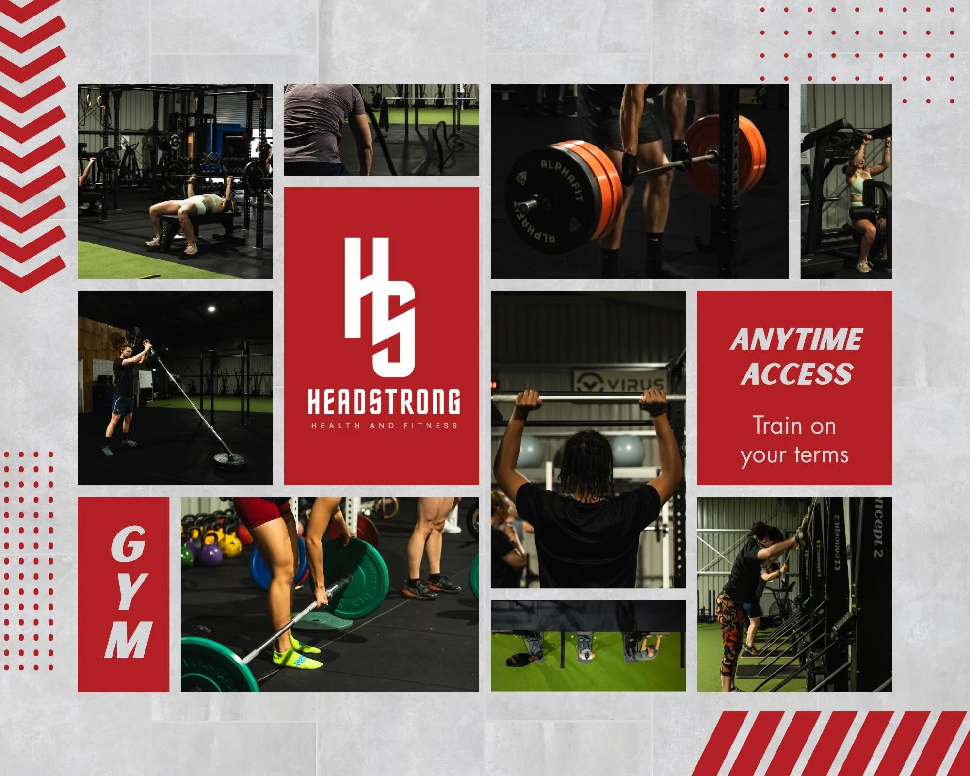 TRAIN ON YOUR TERMS 💪
Did you know Headstrong members get anytime access to the gym?
Early riser? Your 5am session is waiting. Prefer to train after the kids are in bed? We&rsquo;ve got you covered.

With access that works around your life - not the