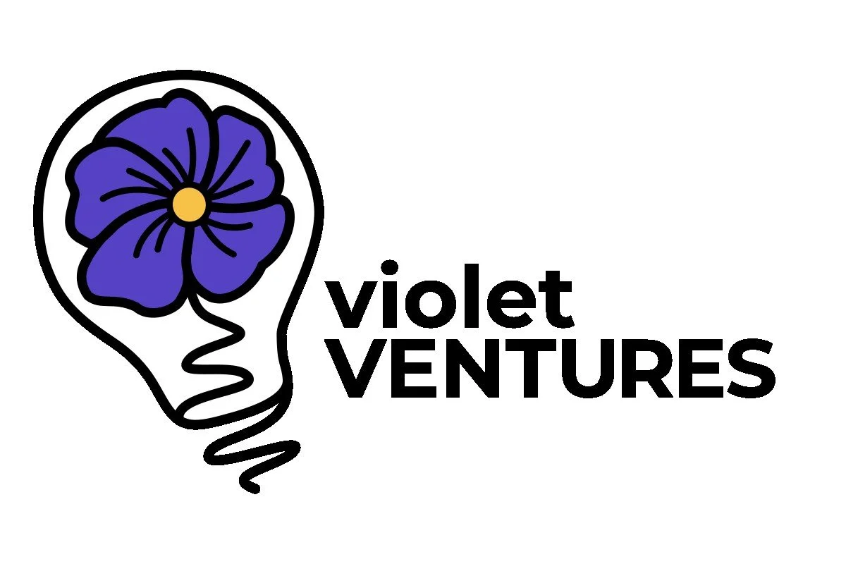 Logo with a purple flower inside a lightbulb outline and the text 'Violet Ventures'.