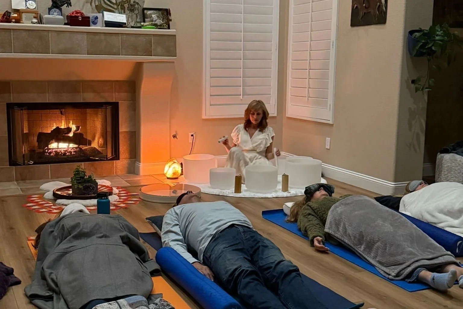 Sound bath with participants