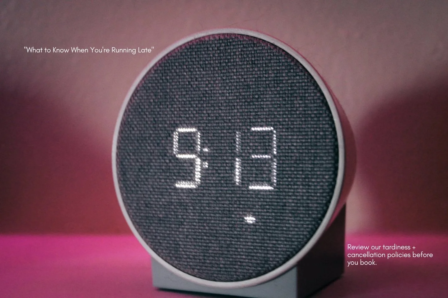 Life happens. Traffic, emergencies, that one light on Kingston Pike that takes forever.

We&rsquo;re not mad. But here&rsquo;s the thing: 15+ minutes late and we may have to reschedule. Not because we don&rsquo;t care. Because your stylist blocked re