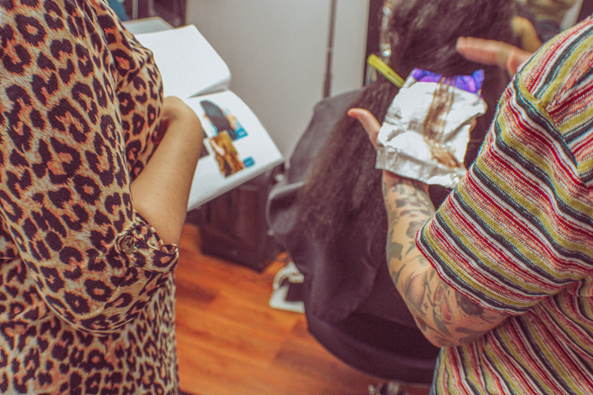 The Starling Salon team providing free hair services.