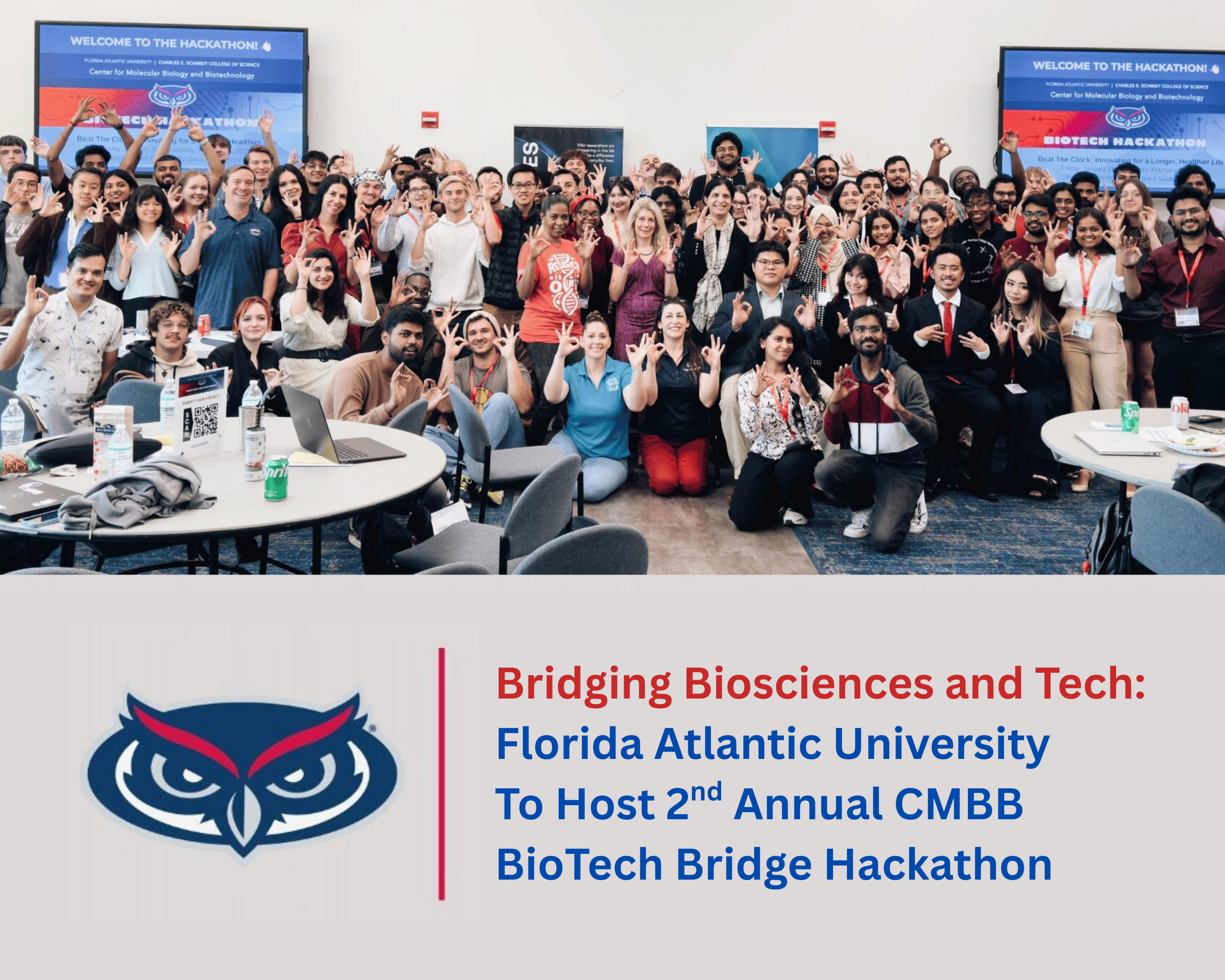 Bridging Biosciences and Technology: Florida Atlantic University To Host 2nd Annual CMBB BioTech Bridge Hackathon