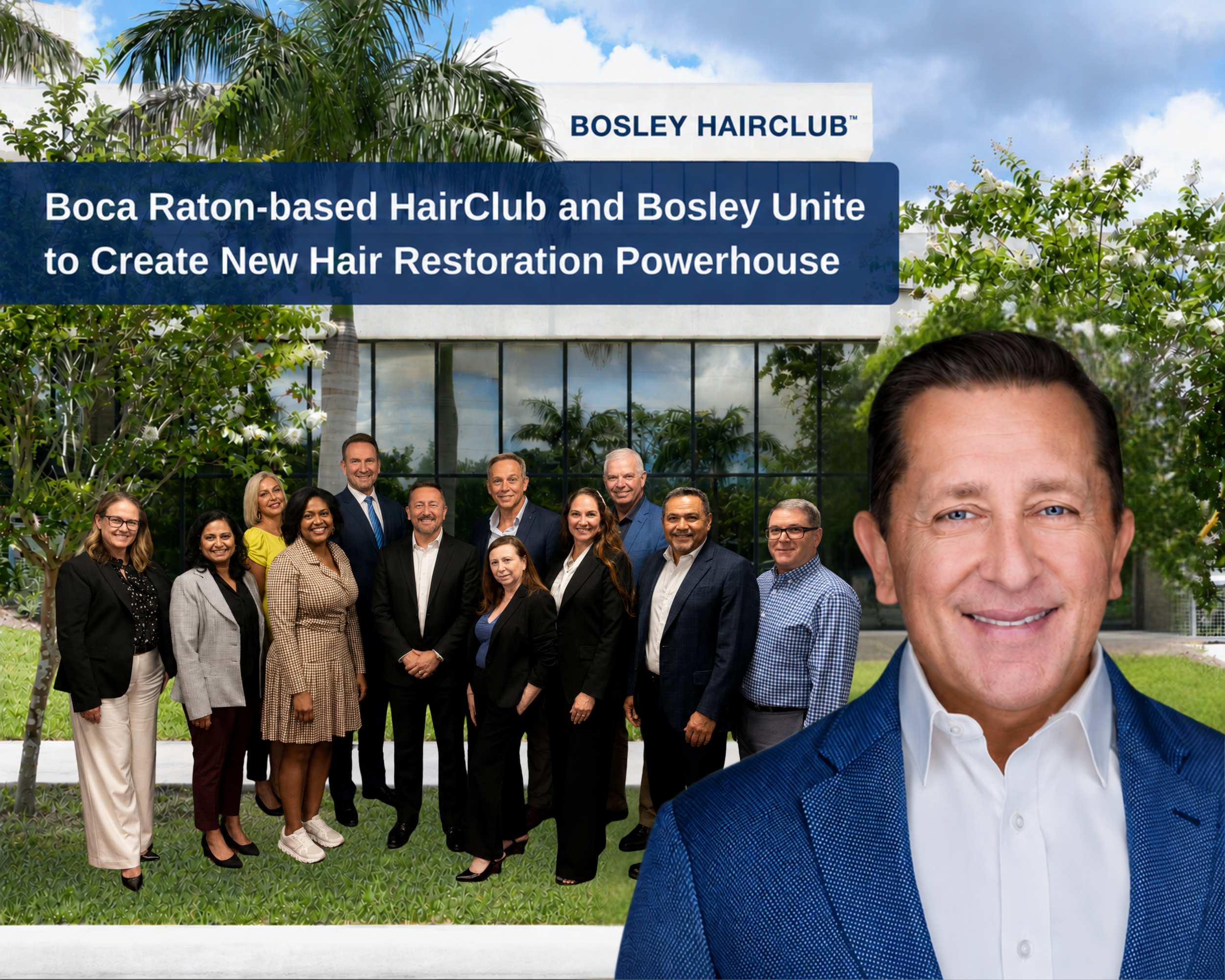Boca Raton-based HairClub and Bosley Unite to Create New Hair Restoration Powerhouse