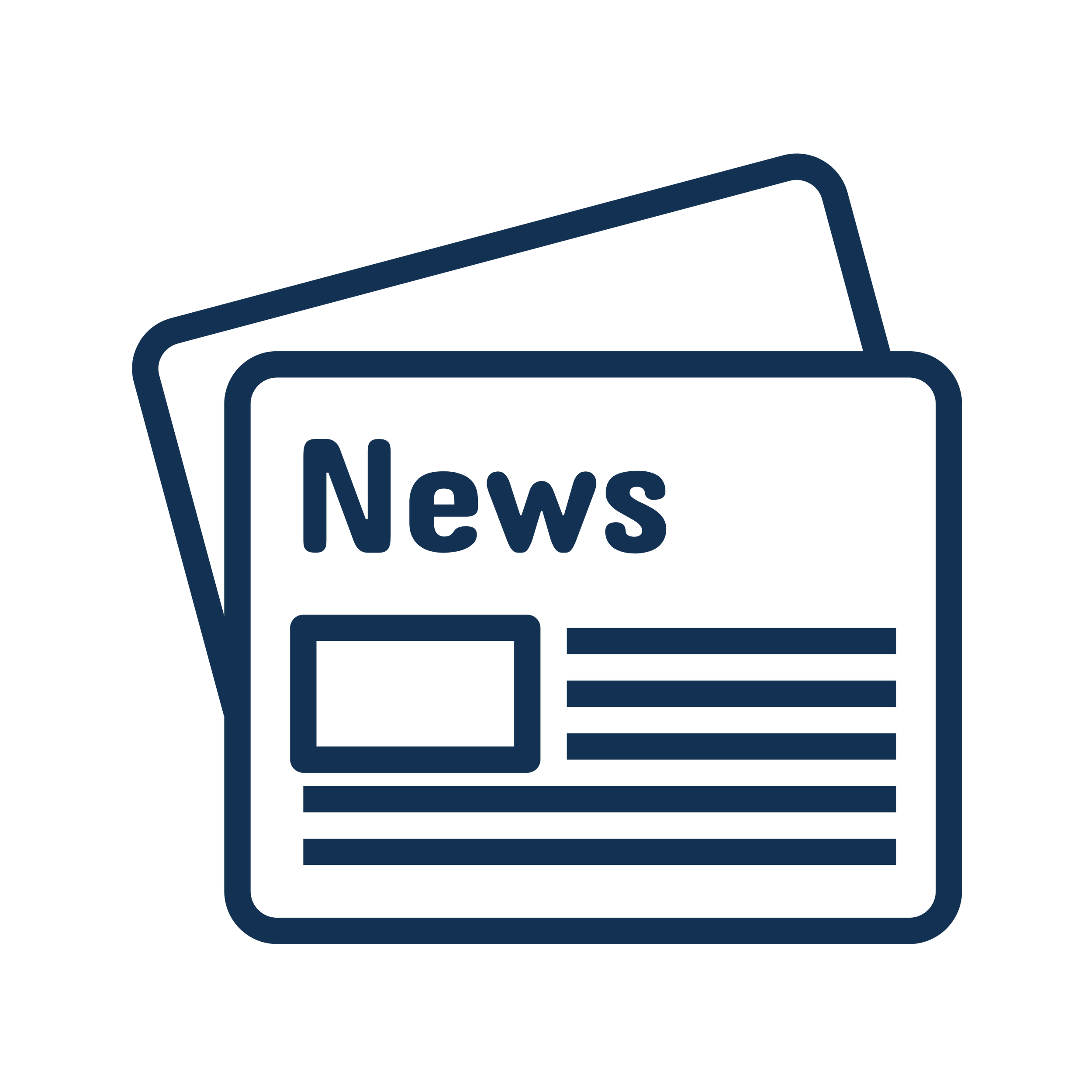 Outline of a newspaper with the word News and text lines