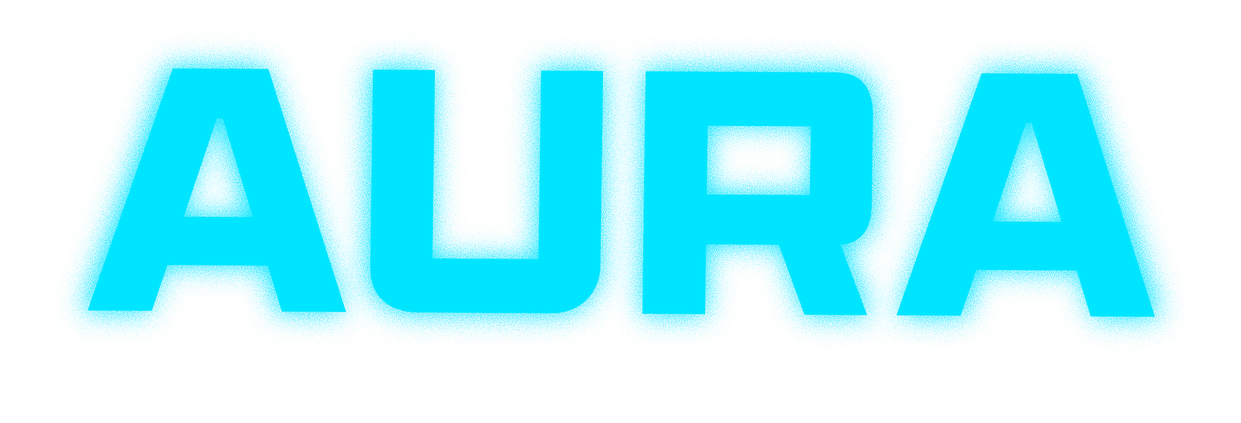 AURA audio plugin logo by Laureano Studios in blue neon text on a black background.