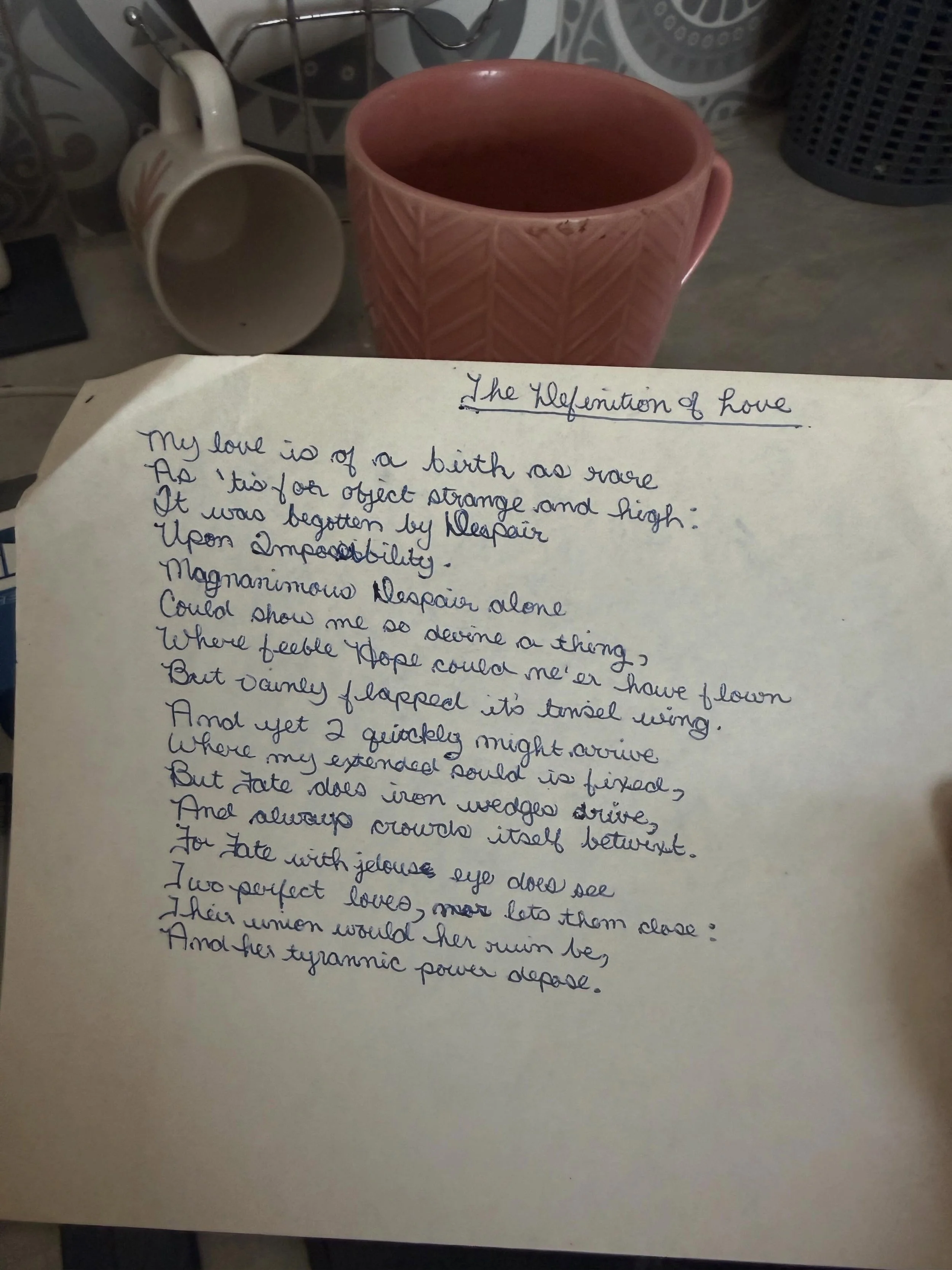 My dad wrote this one. It was always my favorite. And I always had so much fun writing it out - I apparently used that black transfer paper (can&rsquo;t think of name right now). I was always up to something!!