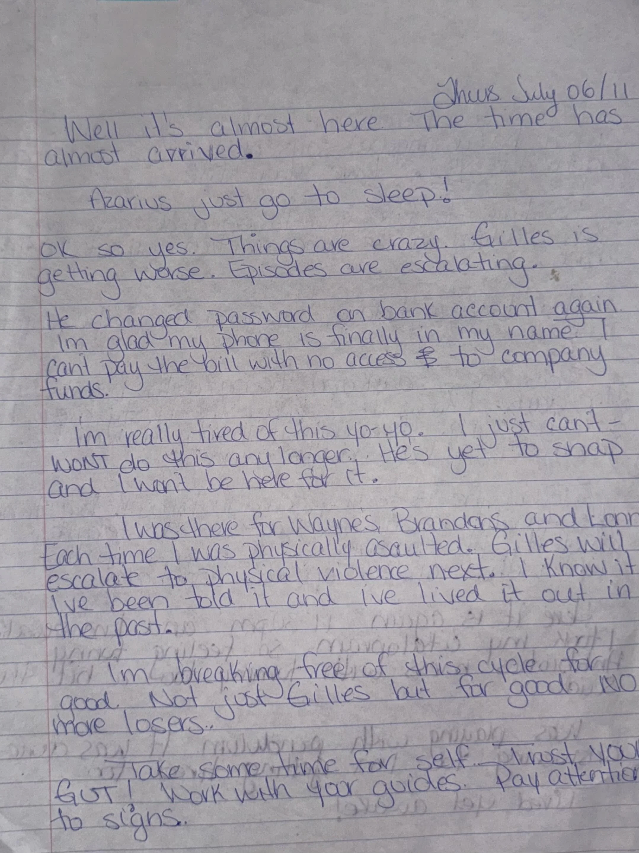 Found this gem too! Ahhhh the good ol days lmfao. It even still has his lawyer&rsquo;s tab on it! Somehow they used this against me and not the abuse it was documenting. Figure that one out lol.