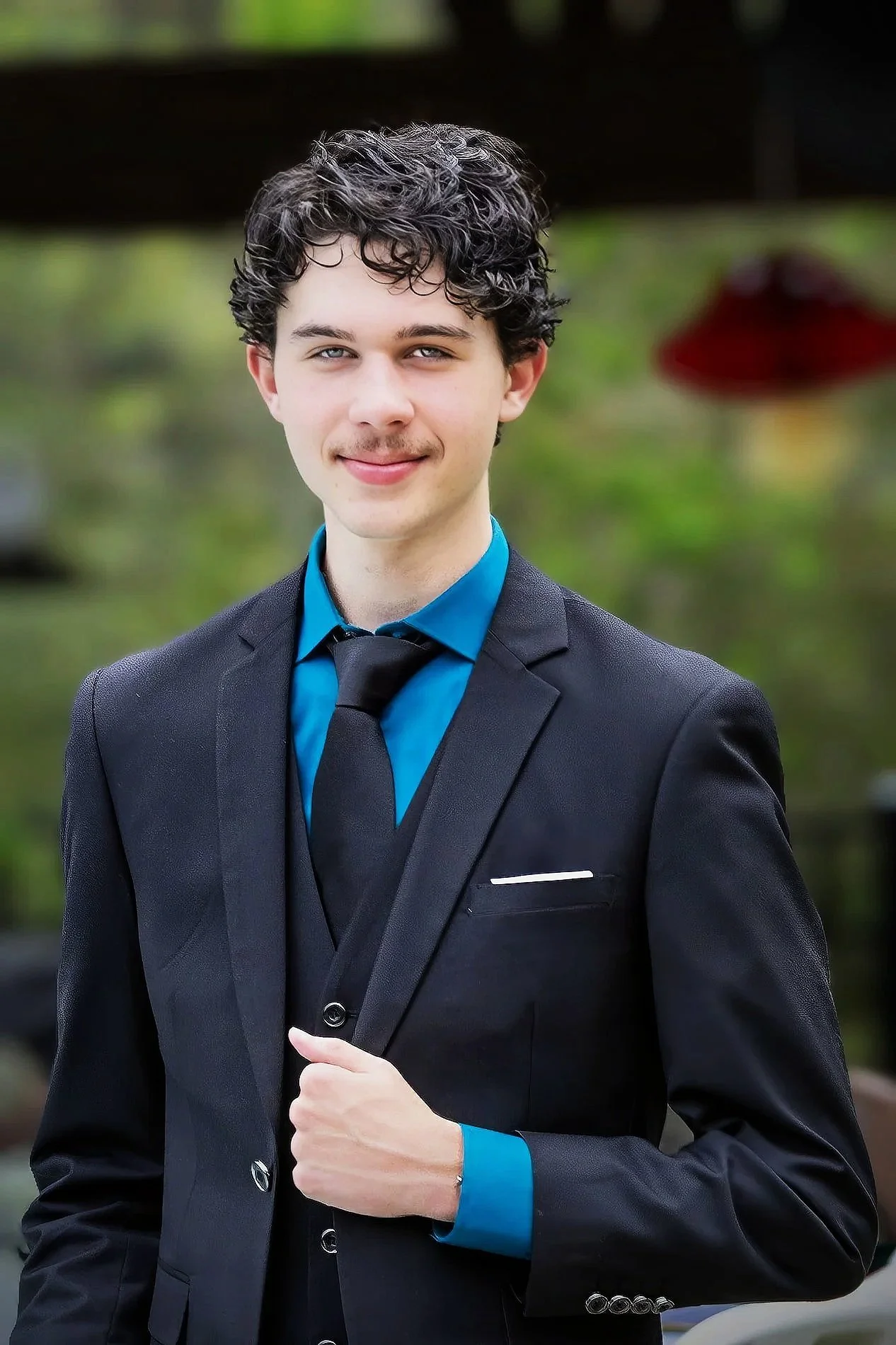 Candid Senior Boy Enjoying Pace Prom Dinner Event