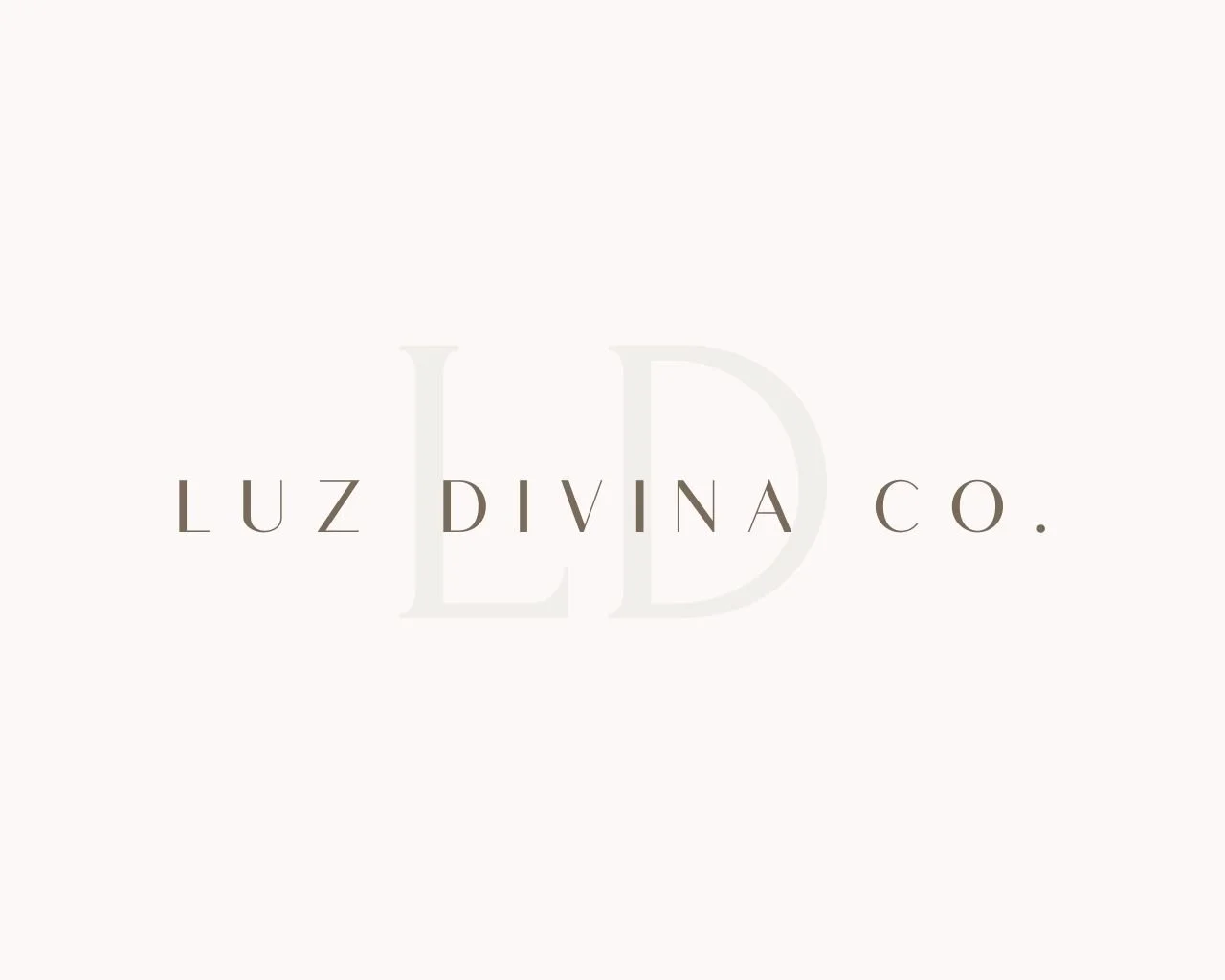 Logo with the words "Luz Divina Co." in elegant, light-colored font on a white background.
