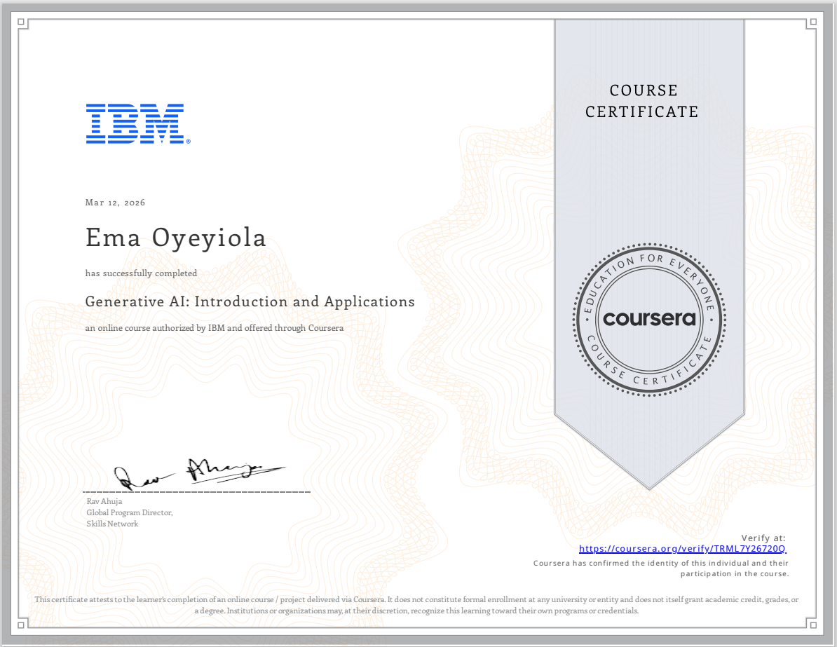 Generative AI: Introduction and Applications.