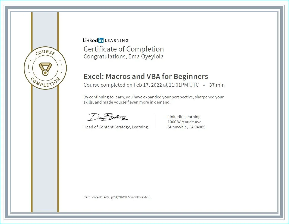 Excel: Macros and VBA for Beginners
By LinkedIn Learning 