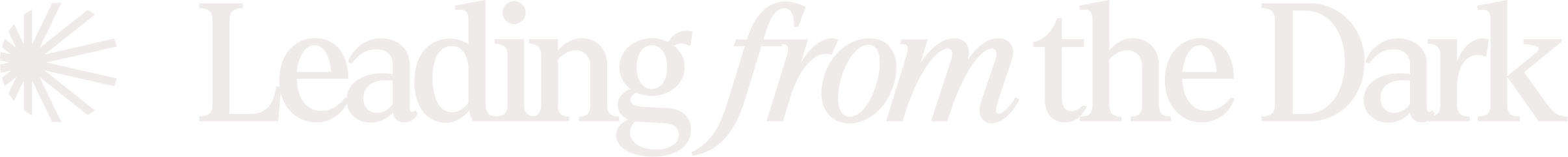 Logo with a starburst icon and the text 'Leading from the Dark' in a stylized font.