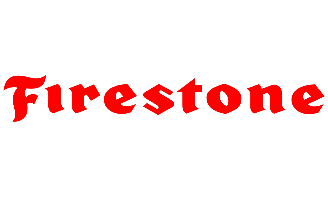 Firestone logo with red stylized text on a black background.