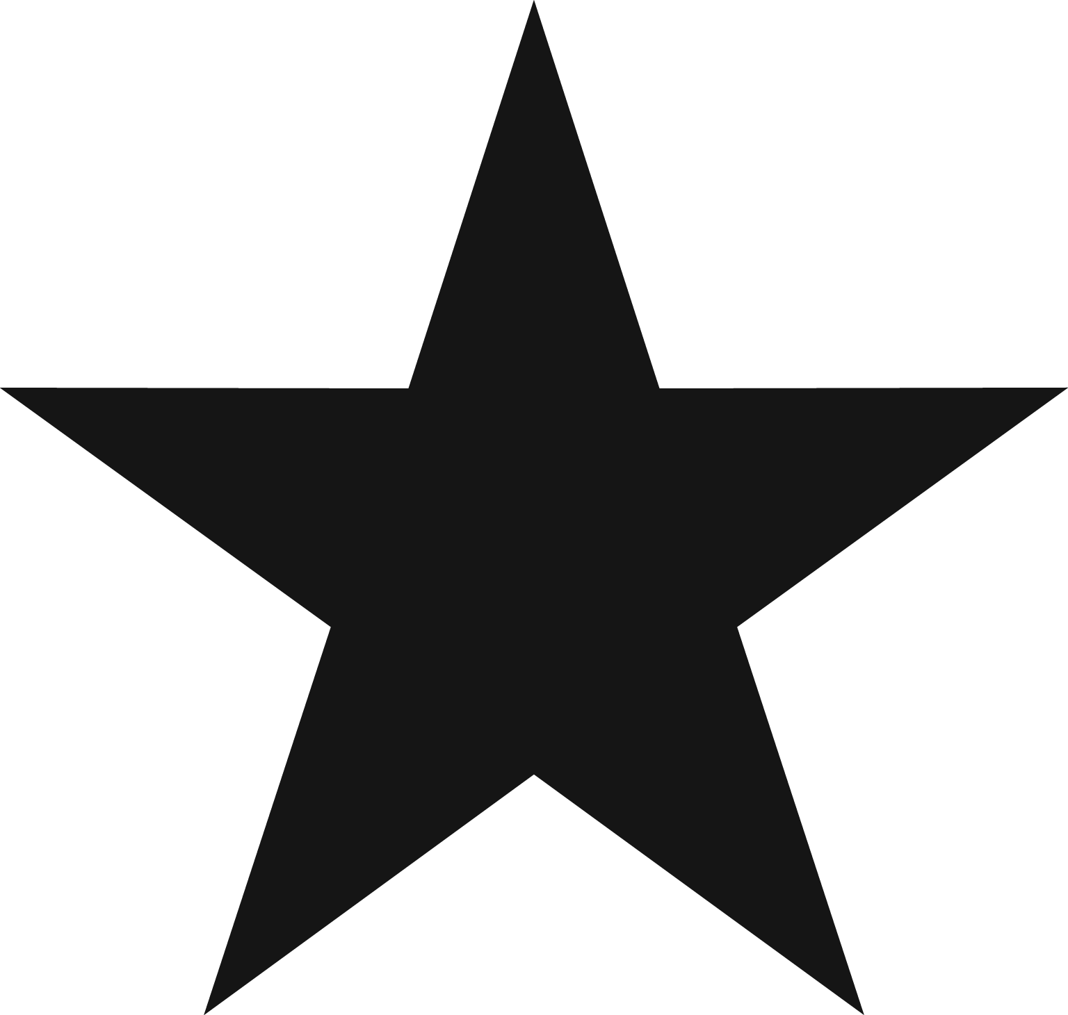 Solid black five-point star.