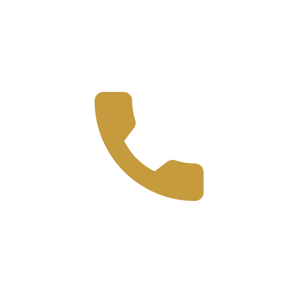 Icon of a phone receiver in gold color, representing a phone call.