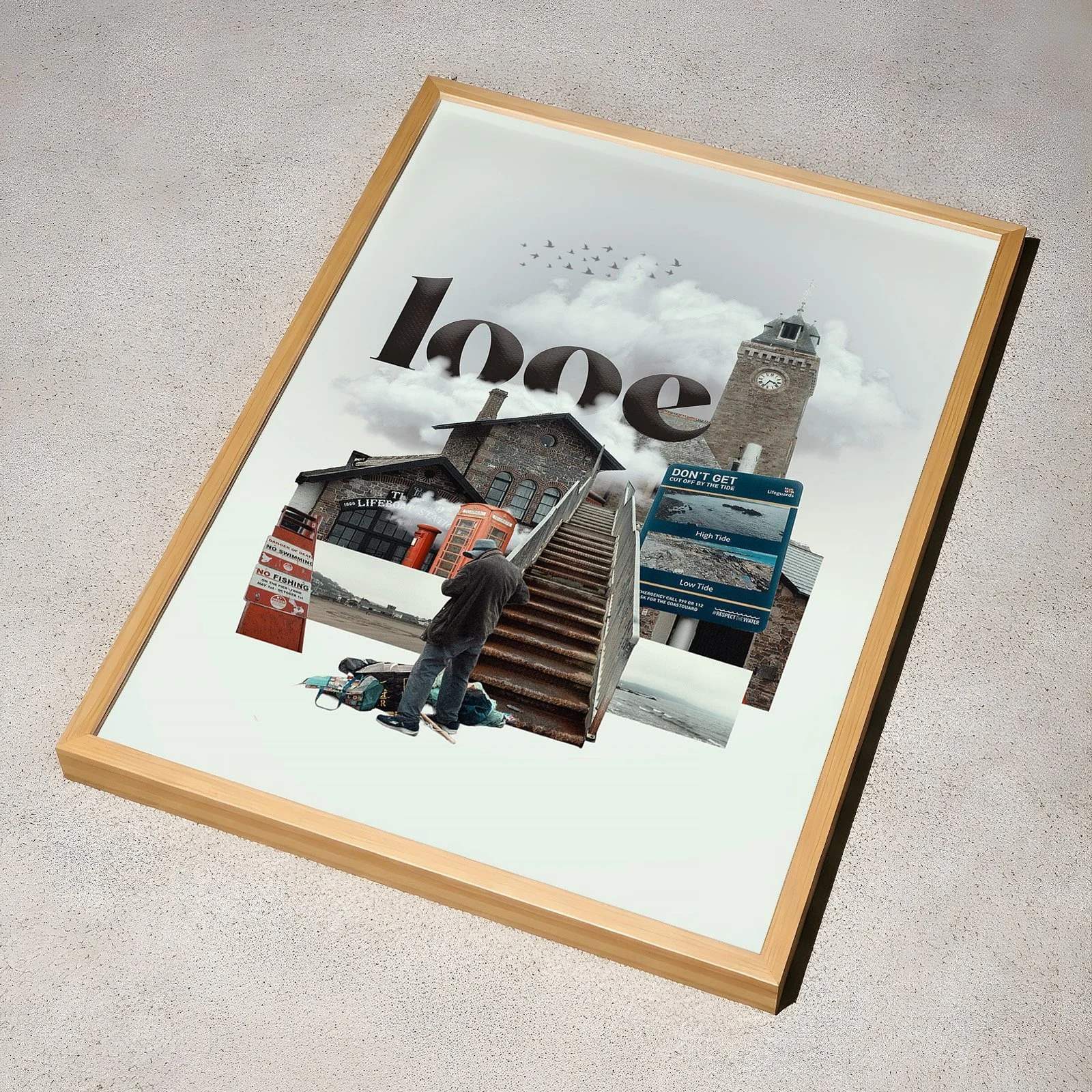 Looe, Cornwall Collage Wall Art