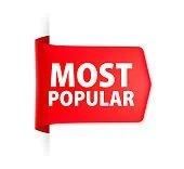 Red sign with white text reading 'Most Popular'.
