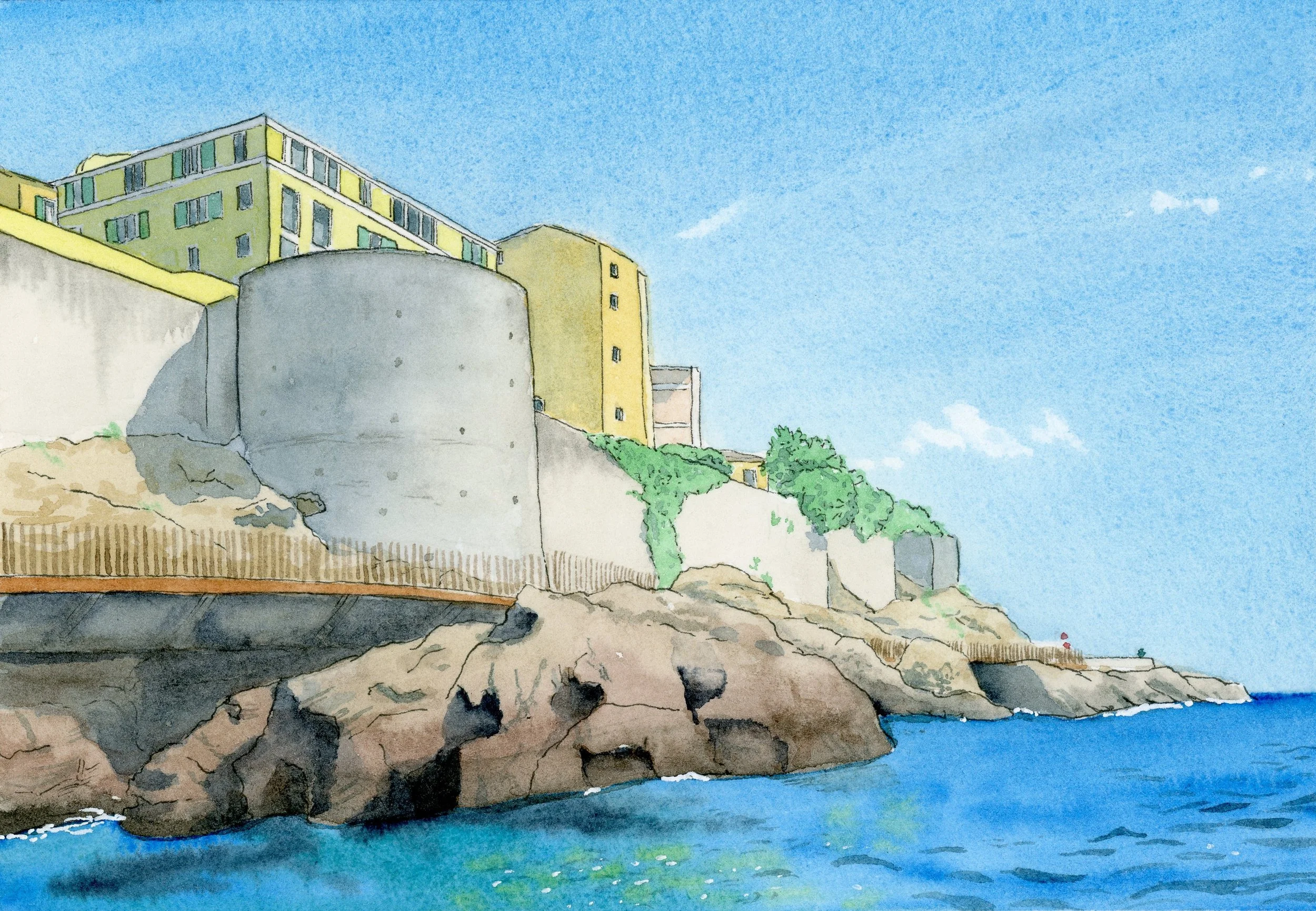 Illustration de la citadelle vue mer avec promenade