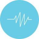 Blue circular icon with Wi-Fi symbol, representing wireless access to cloud-delivered InSAR ground motion data.