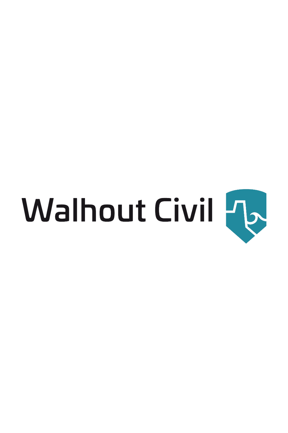 Welcome civil engineer logo with a shield and hands shaking icon and the text "Walhout Civil"