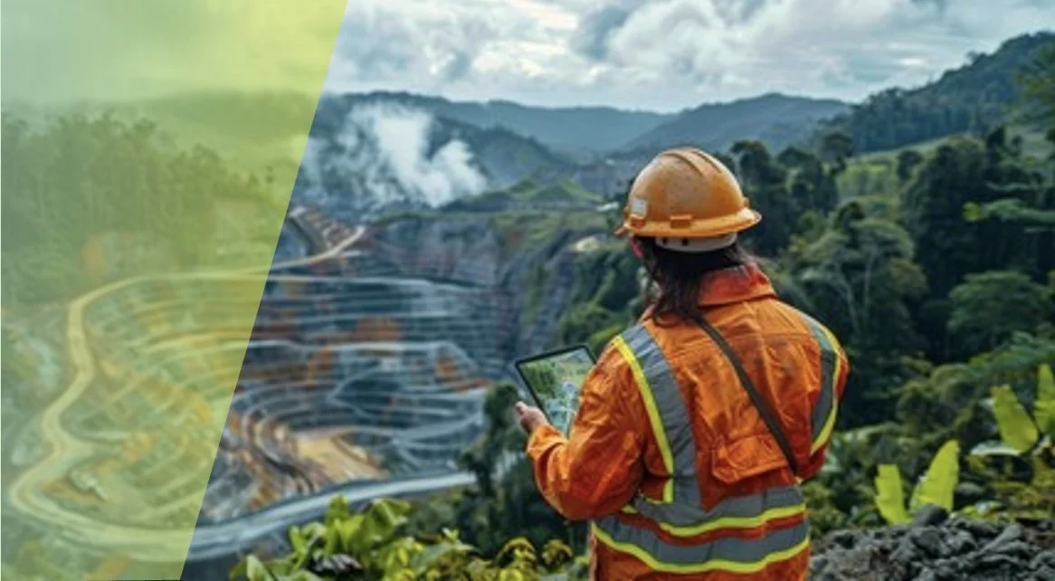 Large bulldozer on an earthworks site at sunset, representing how InSAR supports civil engineering projects by monitoring settlement and slope stability.