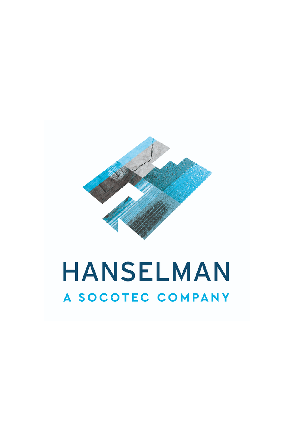 Logo for Hanselman, a SOCOTEC company, featuring a geometric abstract design in shades of blue and gray with the company name in bold blue letters and a tagline underneath.