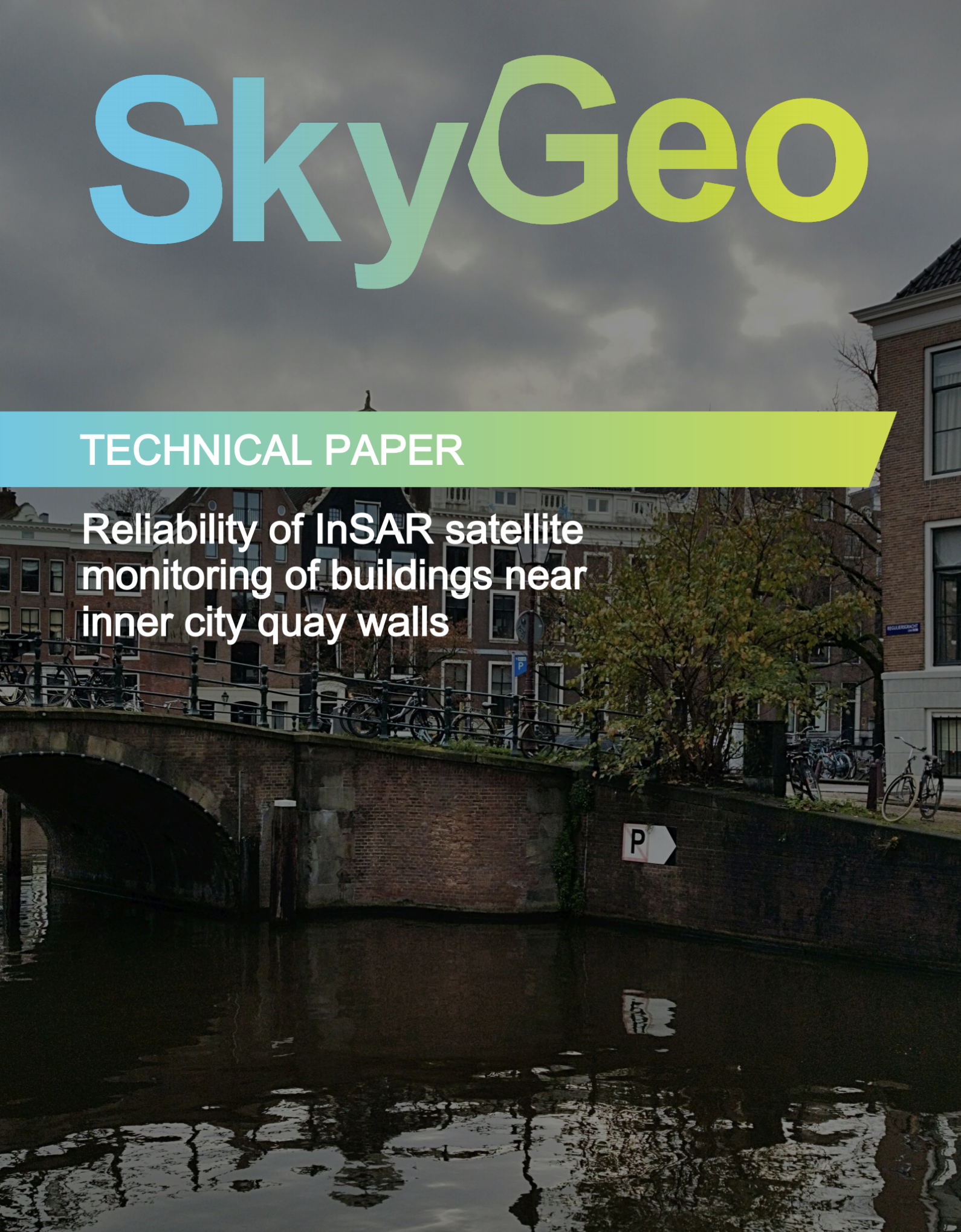 Reliability of InSAR satellite monitoring of buildings near inner city quay walls’ cover, featuring a canal cityscape used to validate urban structural monitoring