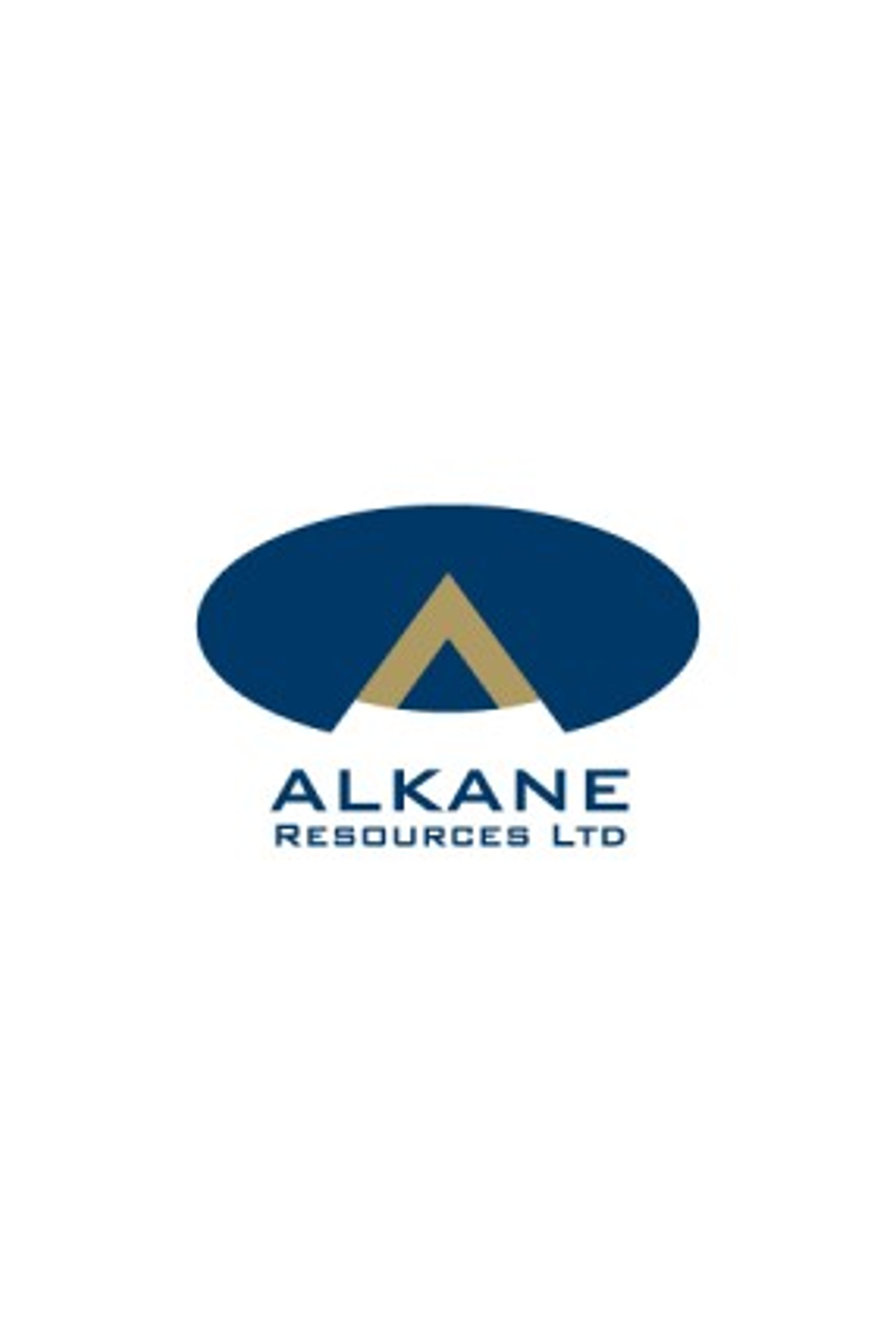 Alkane Resources Ltd logo with dark blue oval and central gold triangle above the company name, representing mining projects monitored for ground stability with InSAR.
