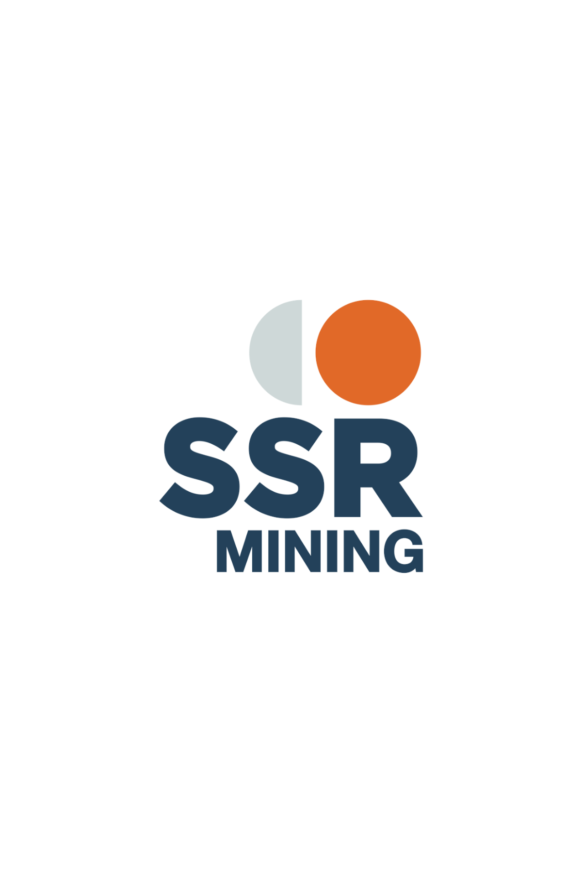 Logo for SSR Mining with stylized geometric shapes and bold text.