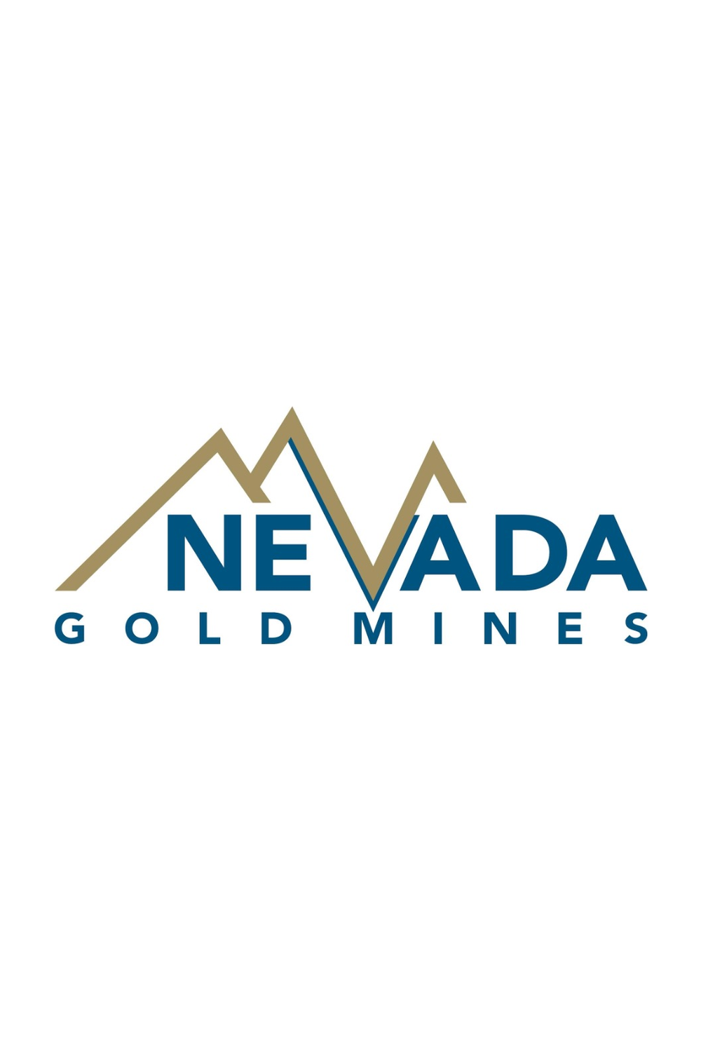 Nevada Gold Mines logo featuring stylized mountain peaks in gold and dark blue with the words "NEVADA GOLD MINES" underneath in blue.