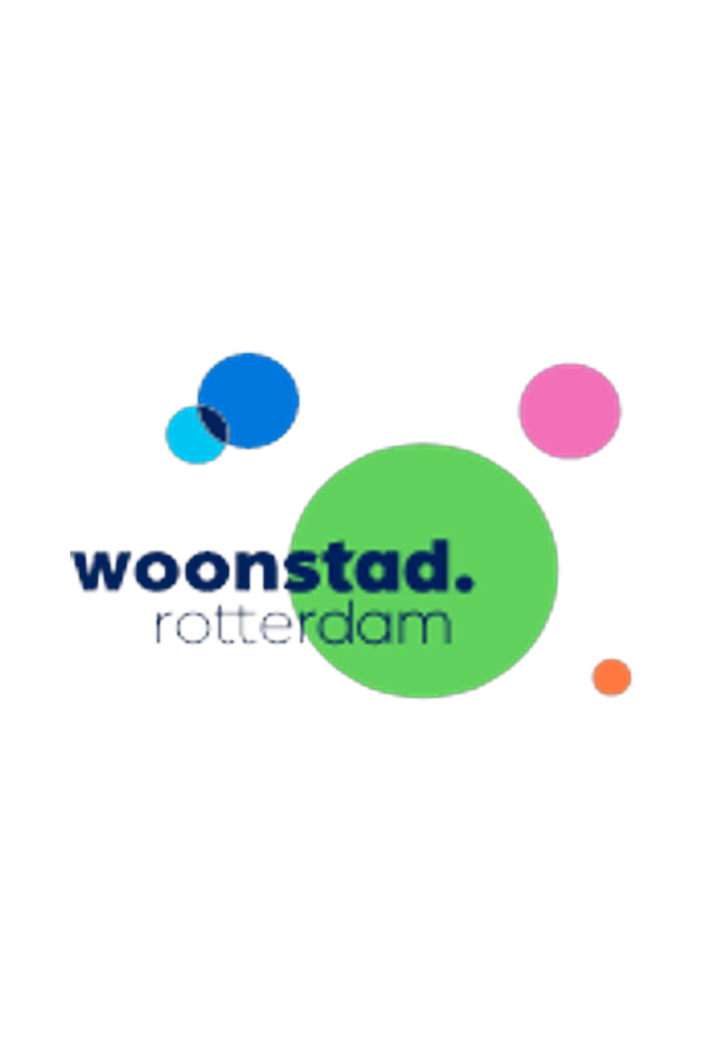 Logo of Woondstad Rotterdam featuring colorful circles and text.