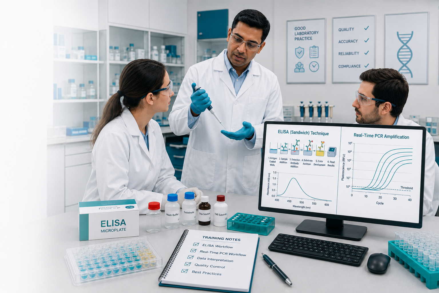 Laboratory training and technical capability development in ELISA and real-time PCR methods.