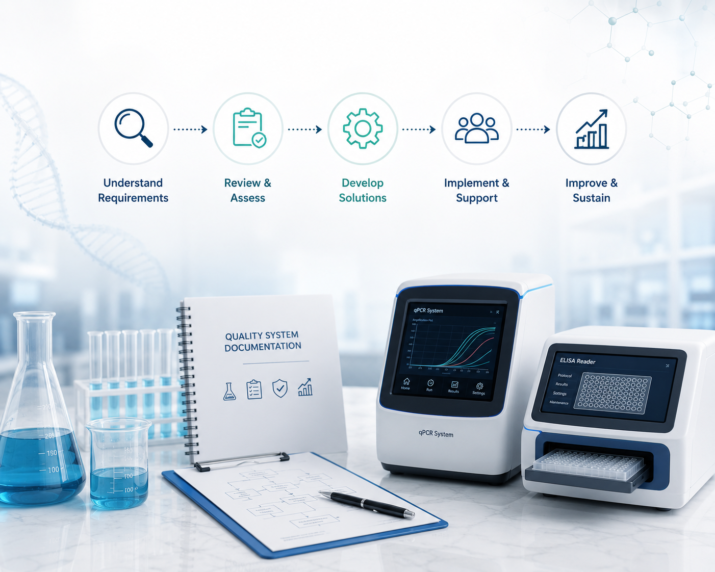 Laboratory quality systems and method validation consulting workflow.