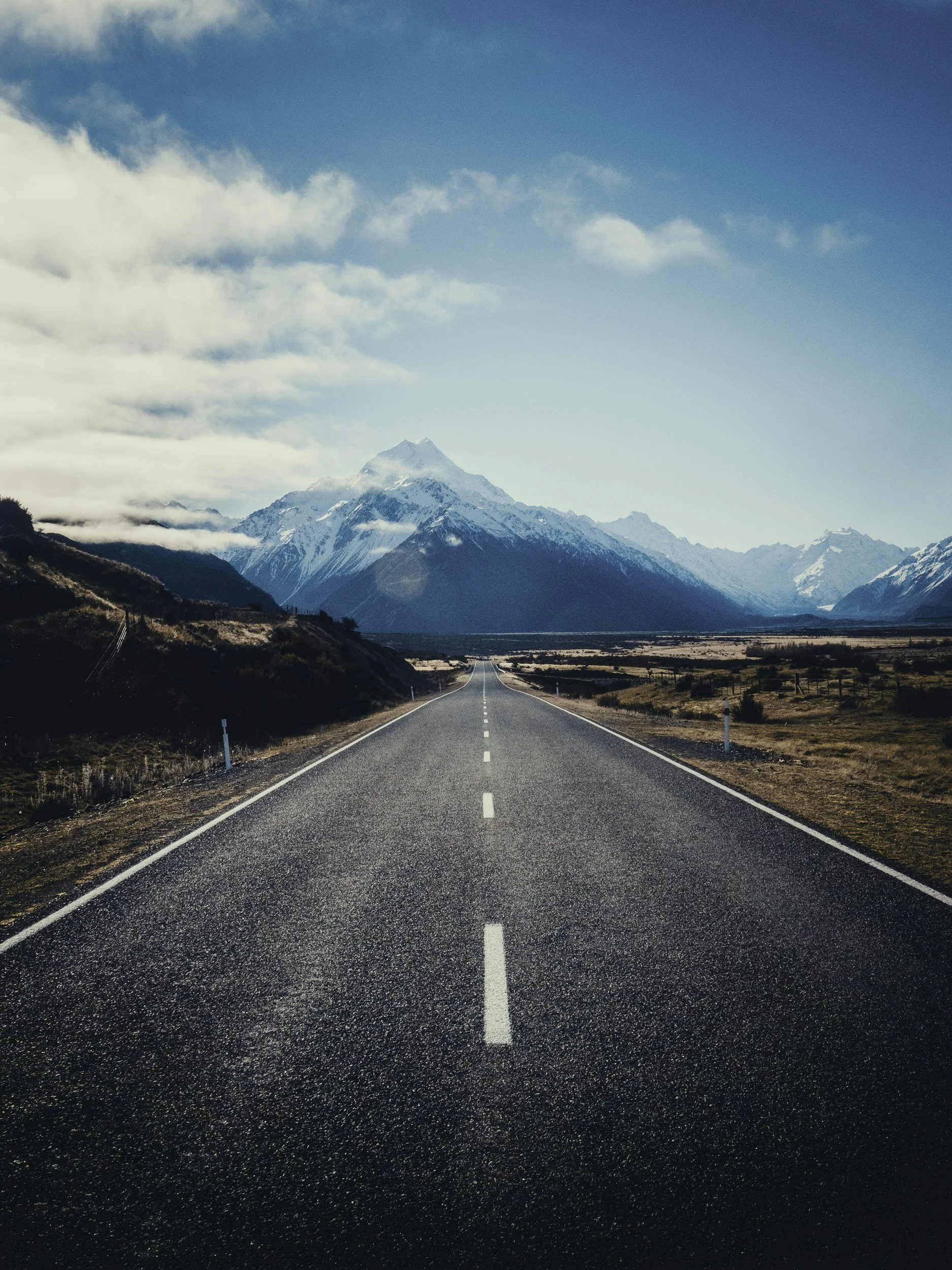 Image of road with mountains in the background