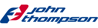 Logo of John Thompson with stylized blue and red design.
