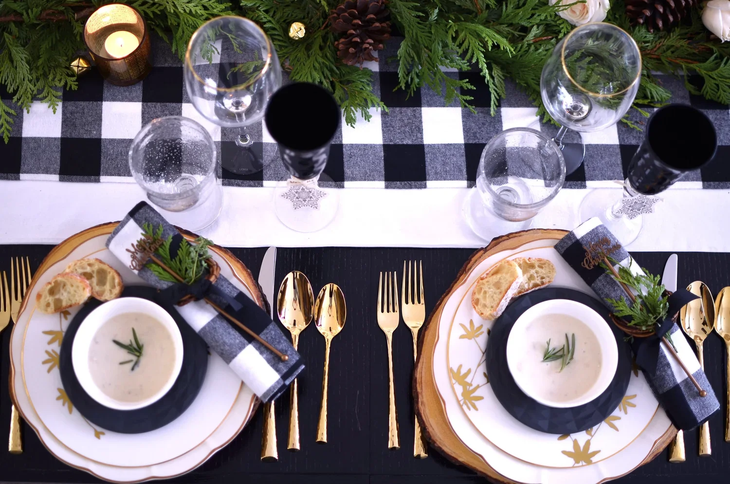 A Plaid Rustic Holiday Table