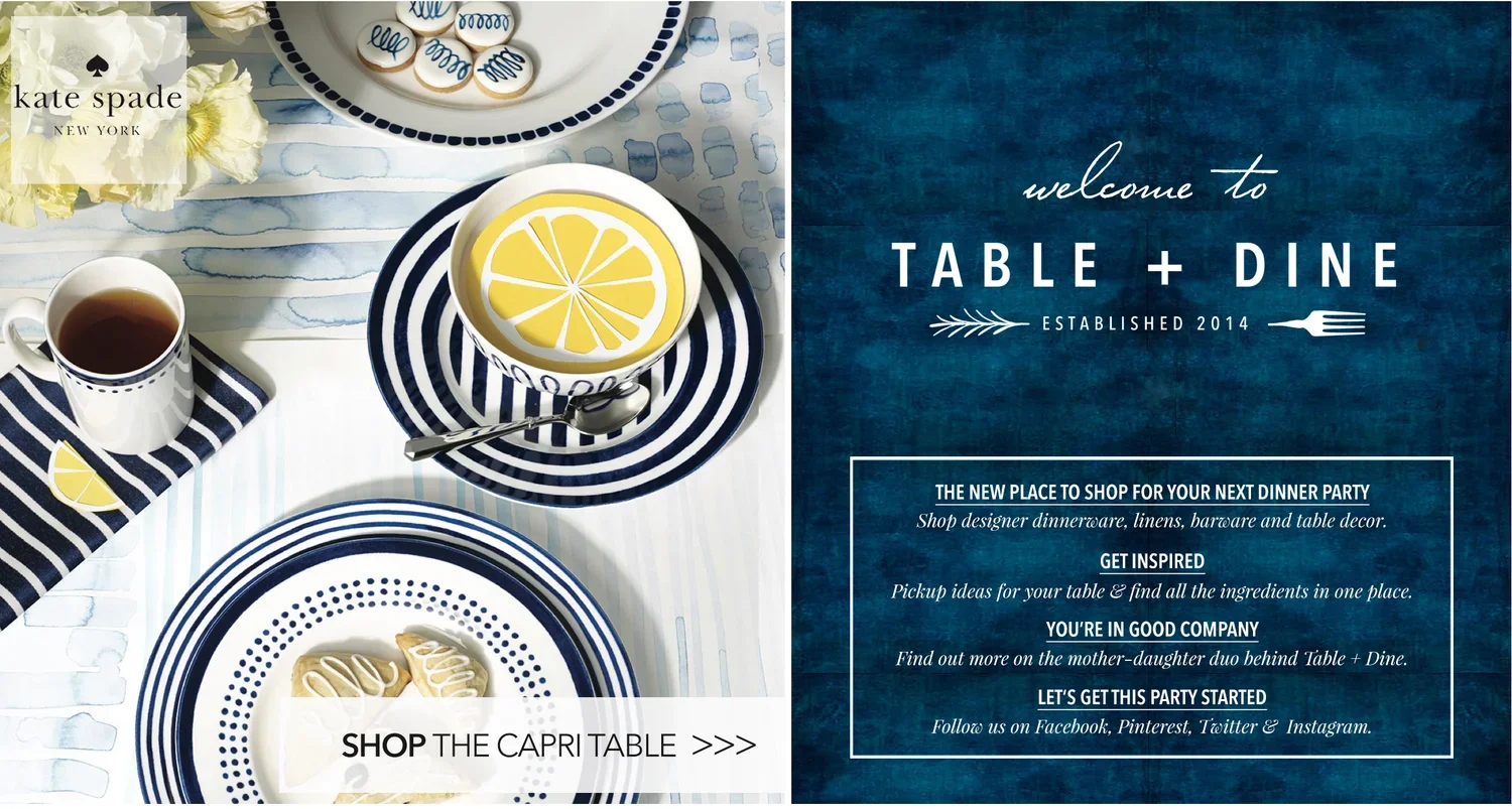 Table + Dine, The New Hot Spot To Shop Everything For Your Next Dinner Party.