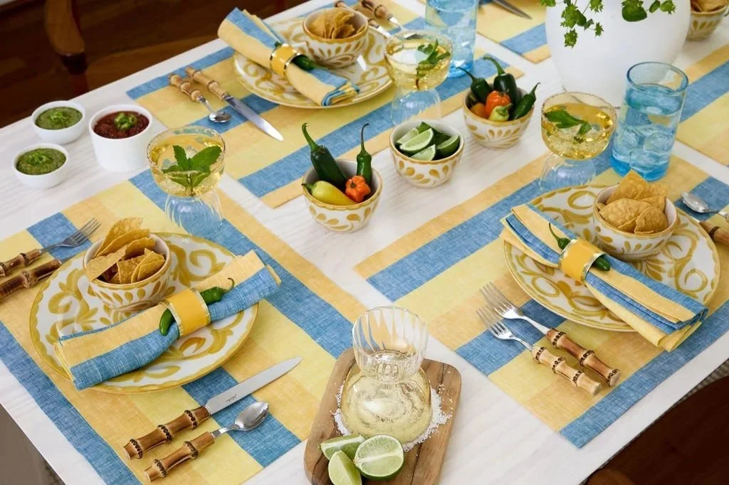 Sun Washed Entertaining with Solino Home Bright Cabana Stripe