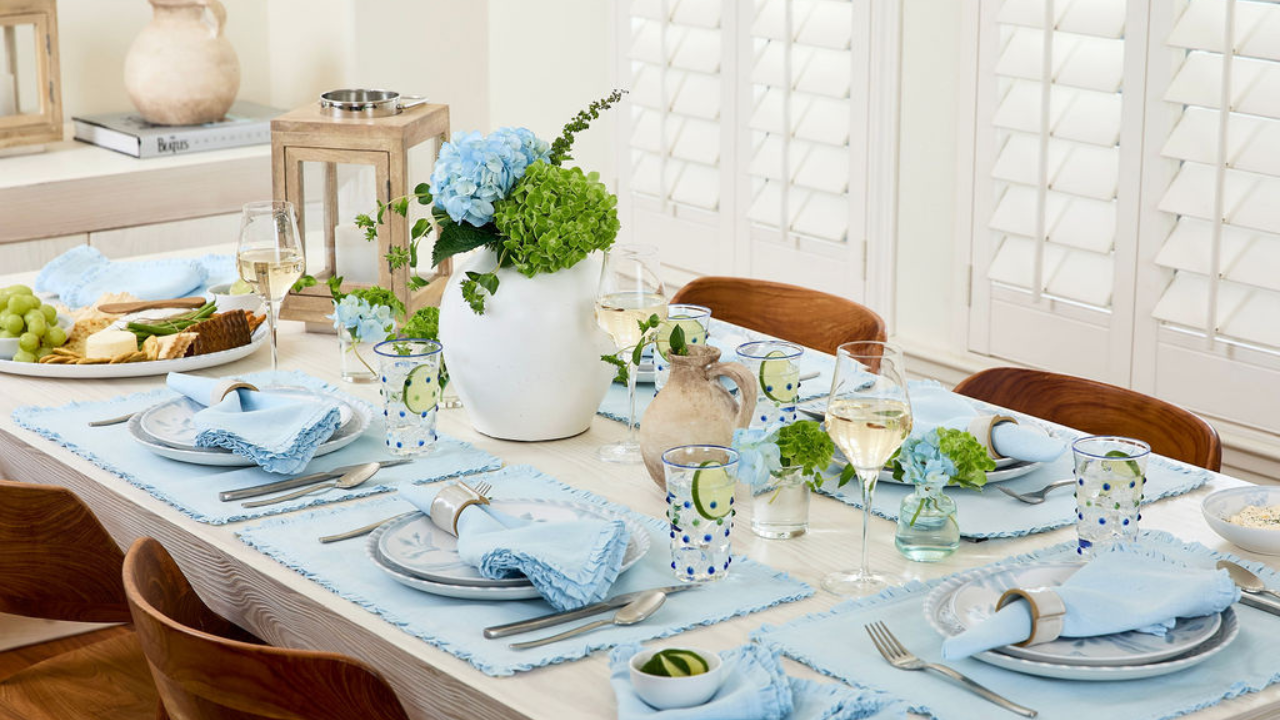 Juliette in Powder Blue with Solino Home | Elegant Spring Tablescape Ideas for Easter Brunch &amp; Summer Entertaining