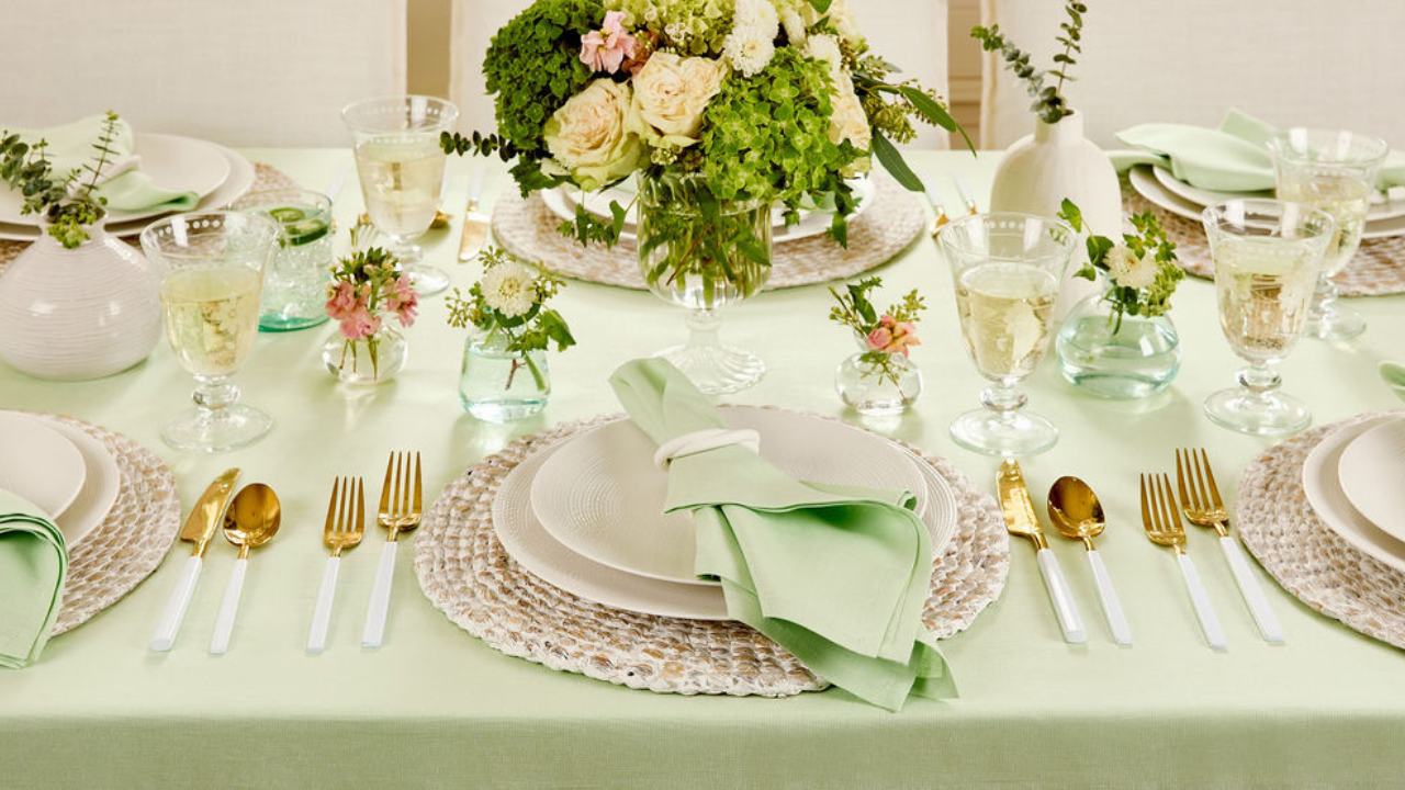 A Hint of Sage for Spring | Elegant Pastel Green Tablescape Ideas with Solino Home
