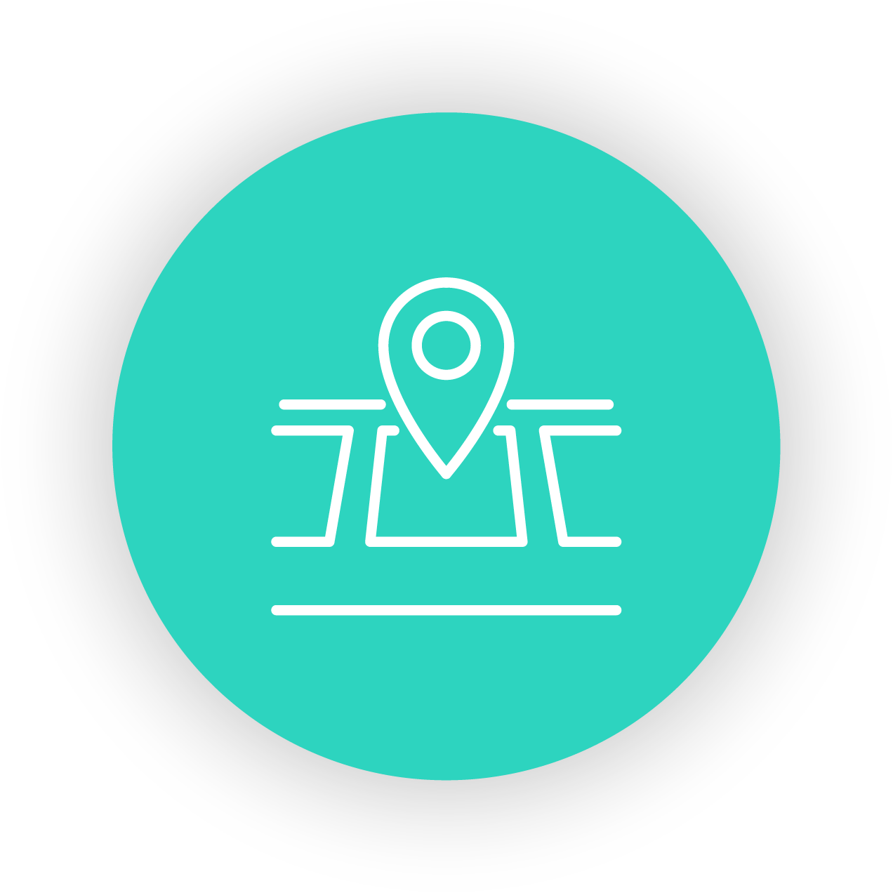 Icon of a map with a location pin at the center.