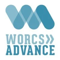 Logo with stylized 'W' and 'M' shapes and the words 'WORCS ADVANCE' beneath.