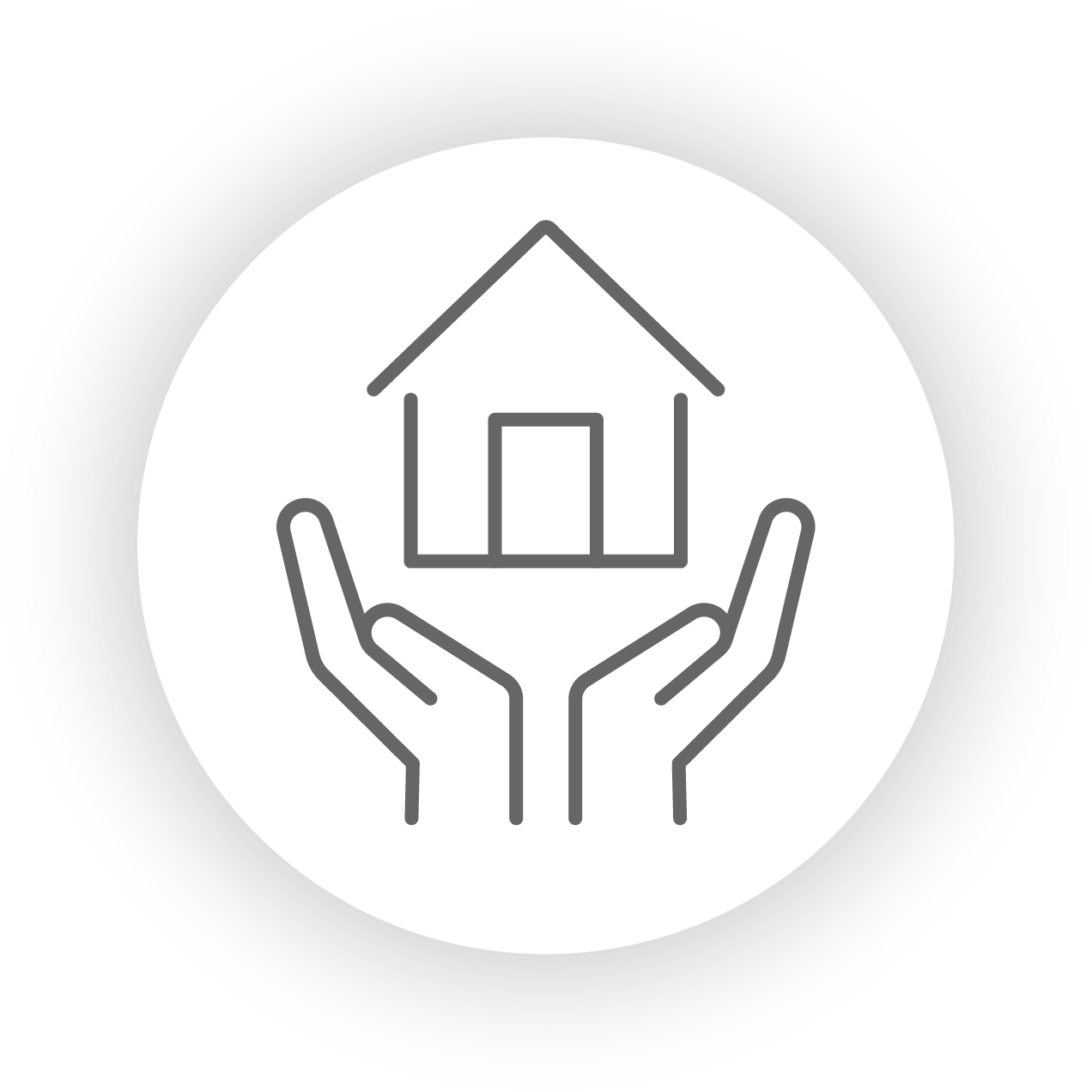 Icon of two hands holding a house.